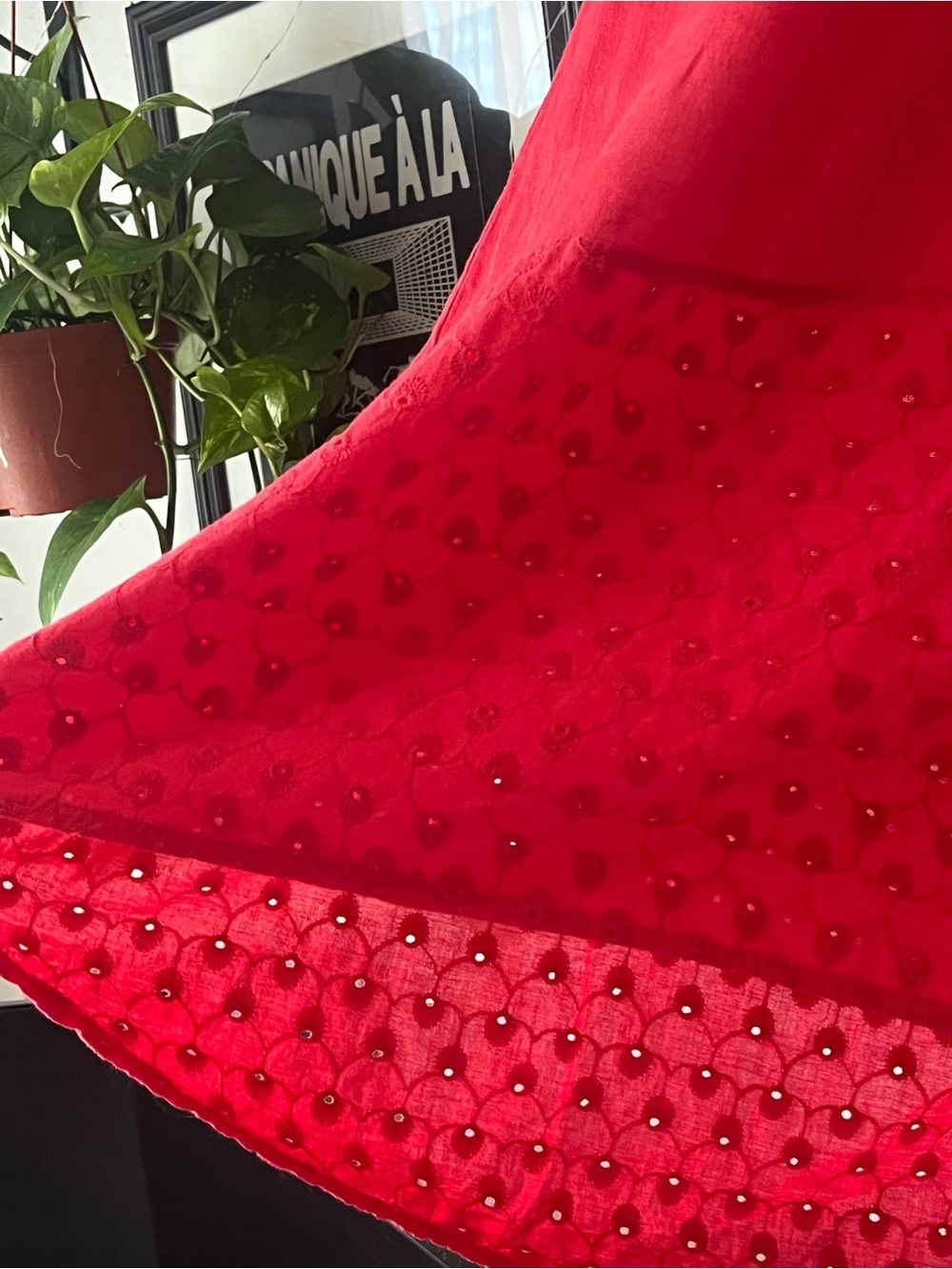 SOLD Terzo Millennio 100% Linen Dress w/ Eyelet Hem Detail - Made in Italy - Picture 3 of 9